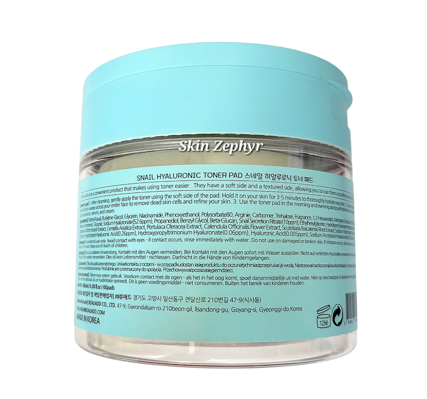 Bonnyhill Snail Hyaluronic Toner Pads