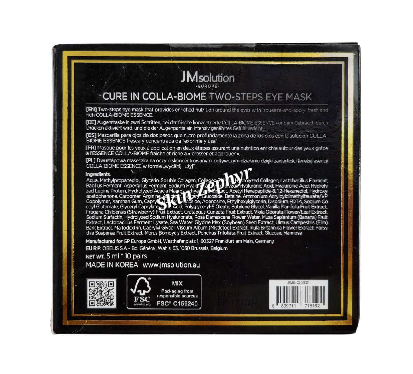 JM Solution Cure in Colla-Biome Two-Steps Eye Mask
