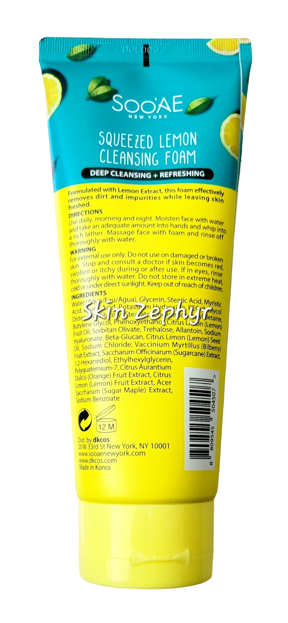 Soo'AE Fresh Squeezed Lemon Cleansing Foam