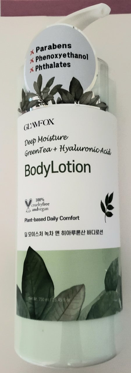 Glamfox Green Tea & Hyaluronic Acid Deep Moisture Body Lotion