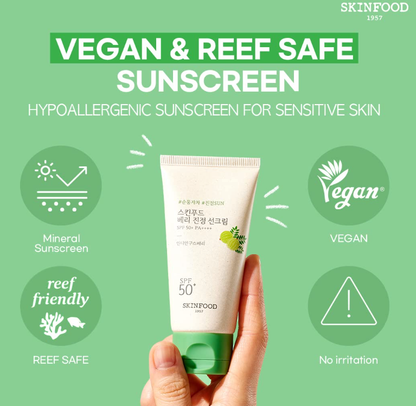 SKINFOOD Soothing Mini Vegan Sun Cream SPF 50+ PA++++ Sunscreen Zinc