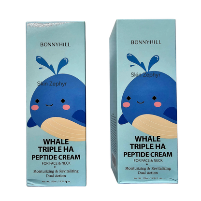 Bonnyhill Whale Triple Hyaluronic Acid Peptide Cream for Face and Neck DUO