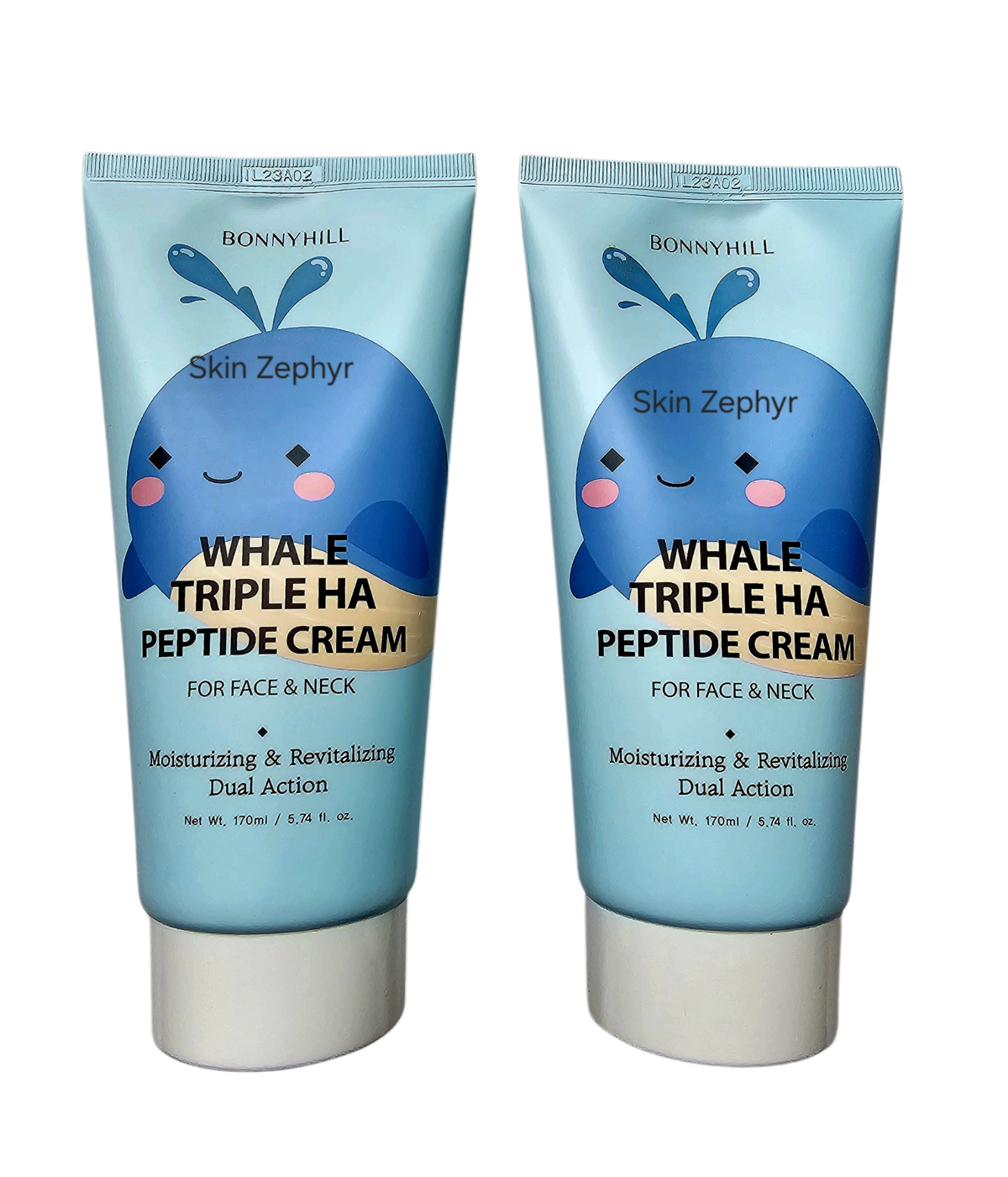 Bonnyhill Whale Triple Hyaluronic Acid Peptide Cream for Face and Neck DUO