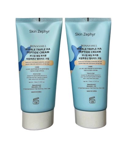 Bonnyhill Whale Triple Hyaluronic Acid Peptide Cream for Face and Neck DUO