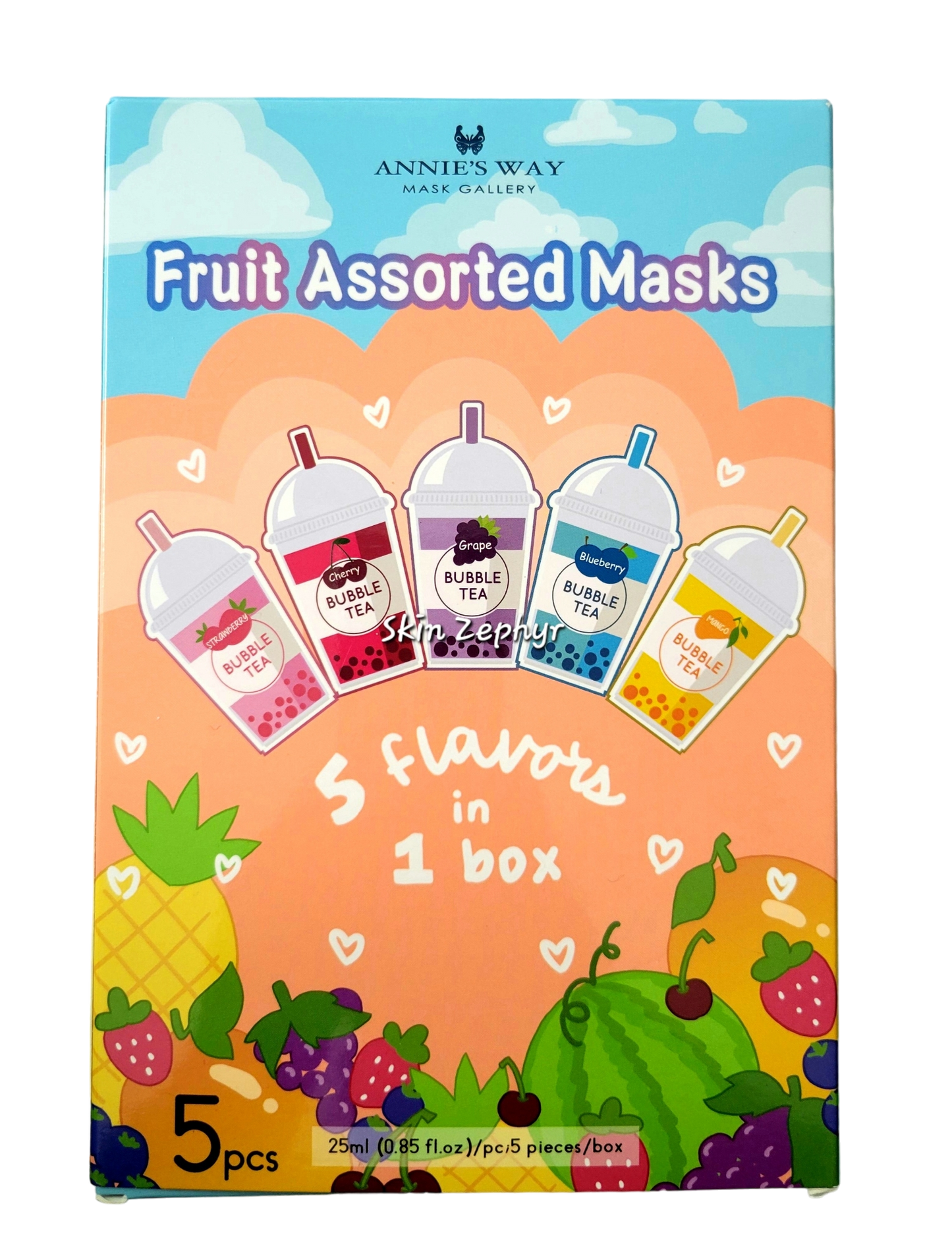 Annie's Way Bubble Tea Fruit Assorted Masks