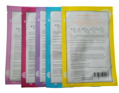 Annie's Way Bubble Tea Fruit Assorted Masks