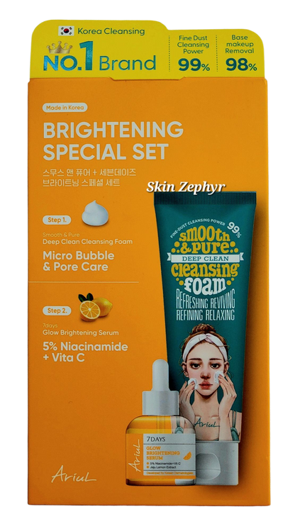 Ariul 7days Brightening Special Set: Brightening Serum & Cleansing Foam