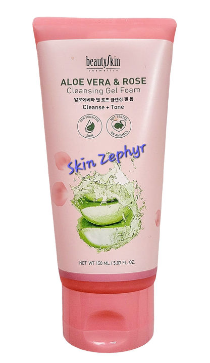 Beautyskin Aloe Vera and Rose Cleansing Gel Foam