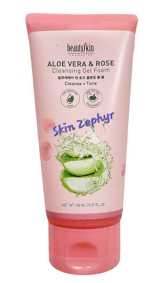 Beautyskin Aloe Vera and Rose Cleansing Gel Foam