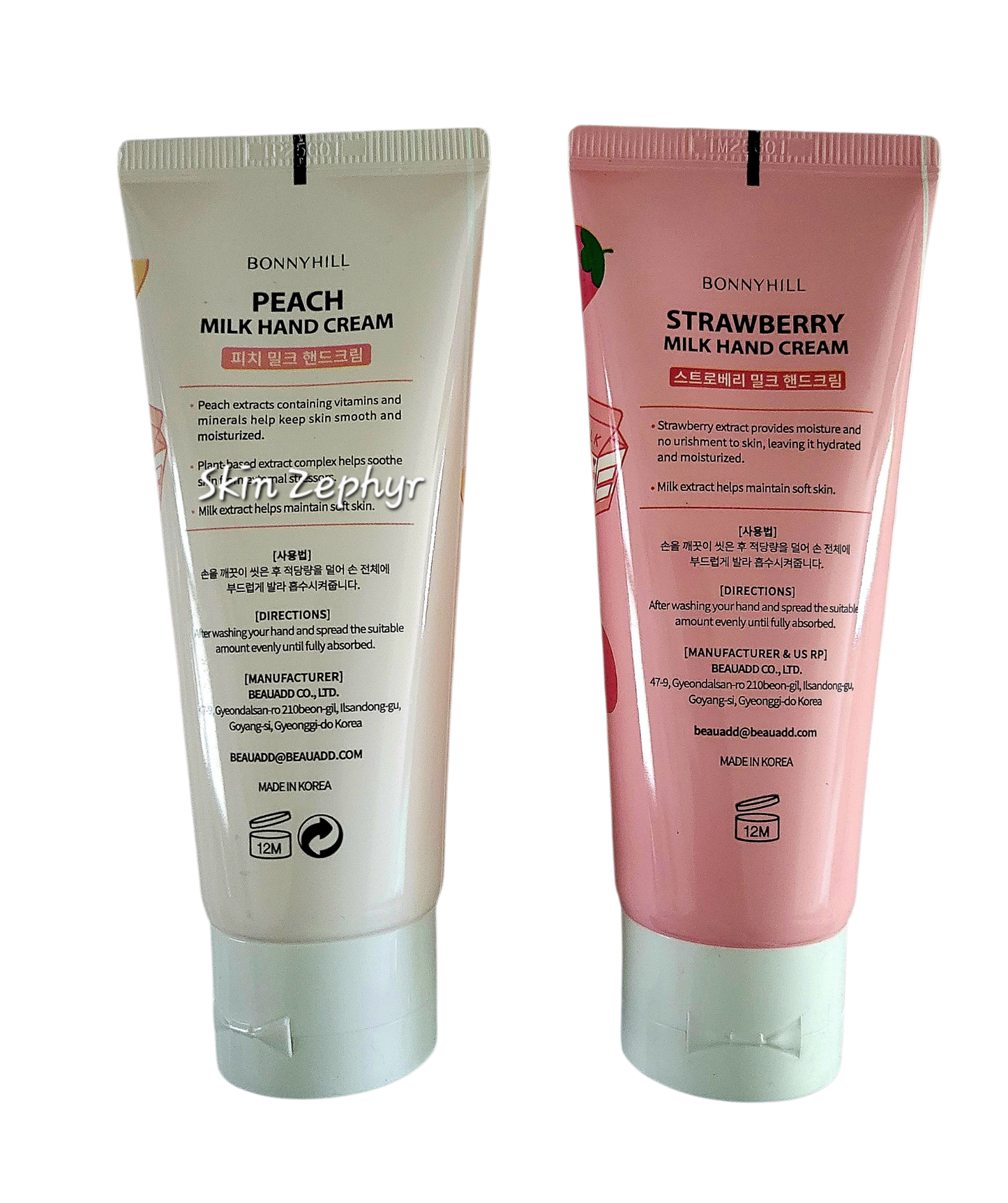 Bonnyhill Peach Milk and Strawberry Milk Hand Cream Duo Set