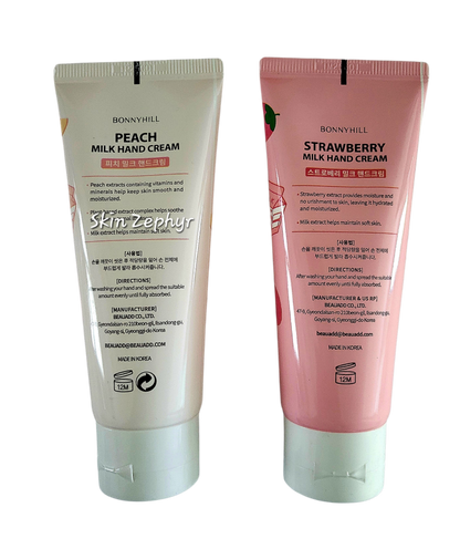 Bonnyhill Peach Milk and Strawberry Milk Hand Cream Duo Set