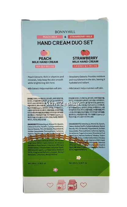 Bonnyhill Peach Milk and Strawberry Milk Hand Cream Duo Set