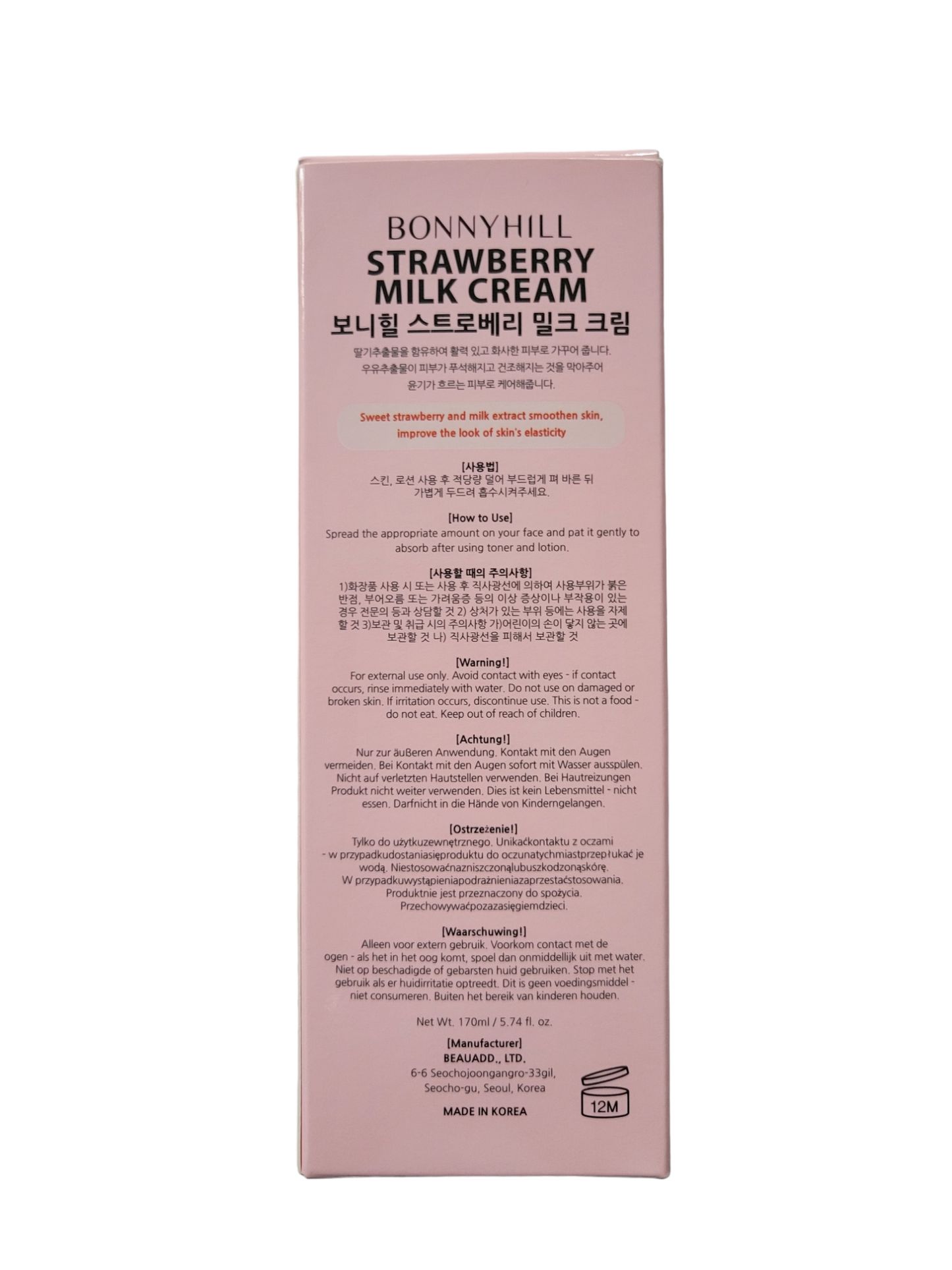 Bonnyhill Firming and Smoothing Strawberry Milk Cream
