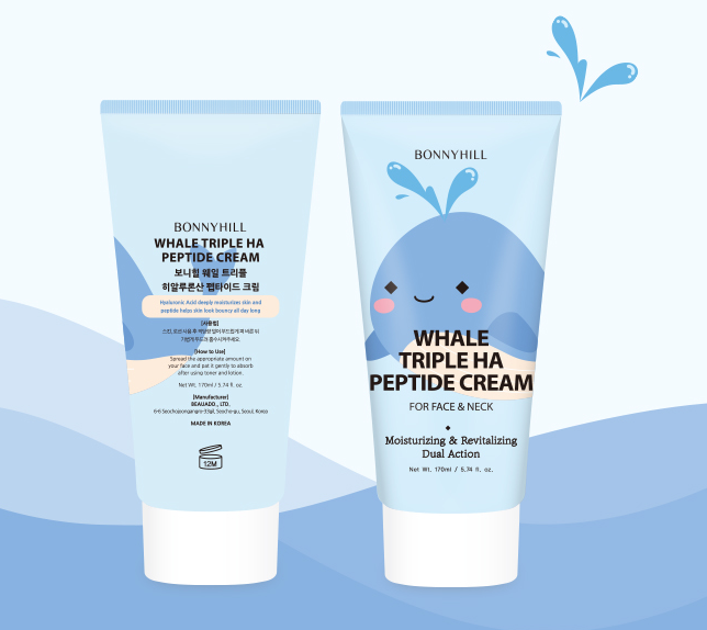 Bonnyhill Whale Triple Hyaluronic Acid Peptide Cream for Face and Neck