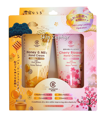 Complexion Boutik Hand Cream Set: Honey & Milk, Cherry Blossom