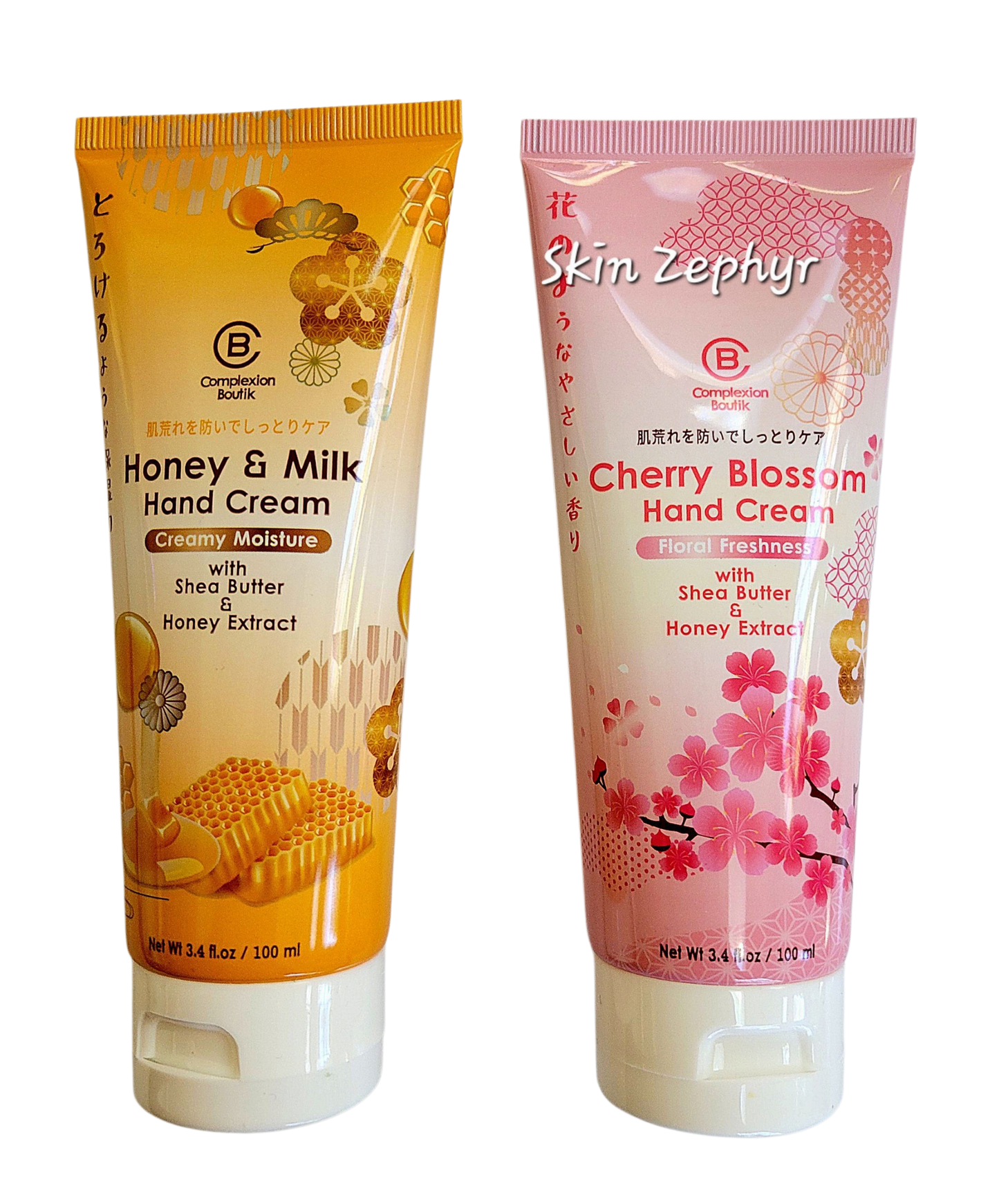 Complexion Boutik Hand Cream Set: Honey & Milk, Cherry Blossom