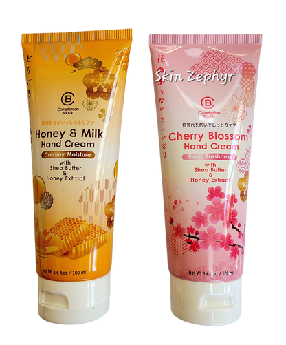 Complexion Boutik Hand Cream Set: Honey & Milk, Cherry Blossom