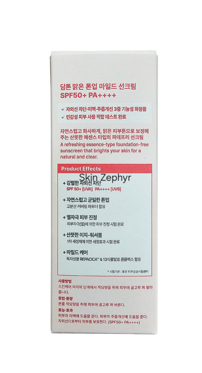 Damtone Clear Tone-Up Mild Suncream SPF 50+ PA++++