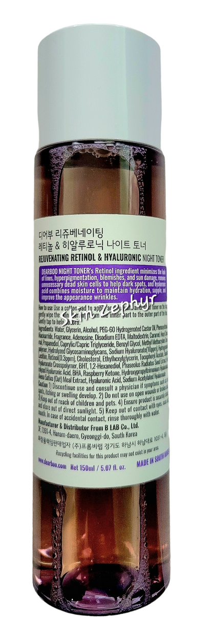 Dearboo Rejuvenating Retinol & Hyaluronic Night Toner