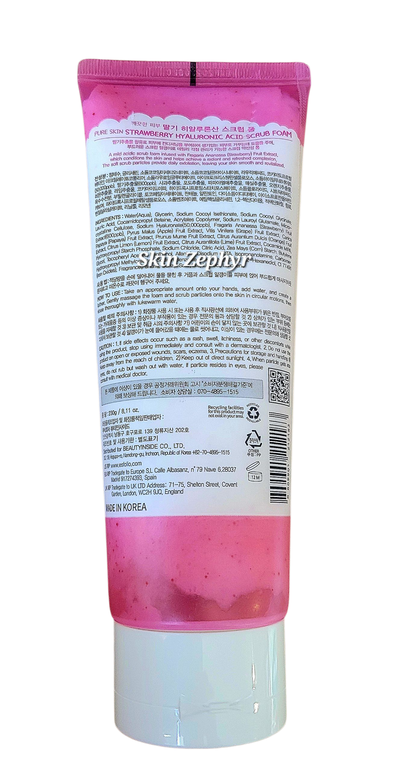 Esfolio Strawberry Hyaluronic Scrub Foam