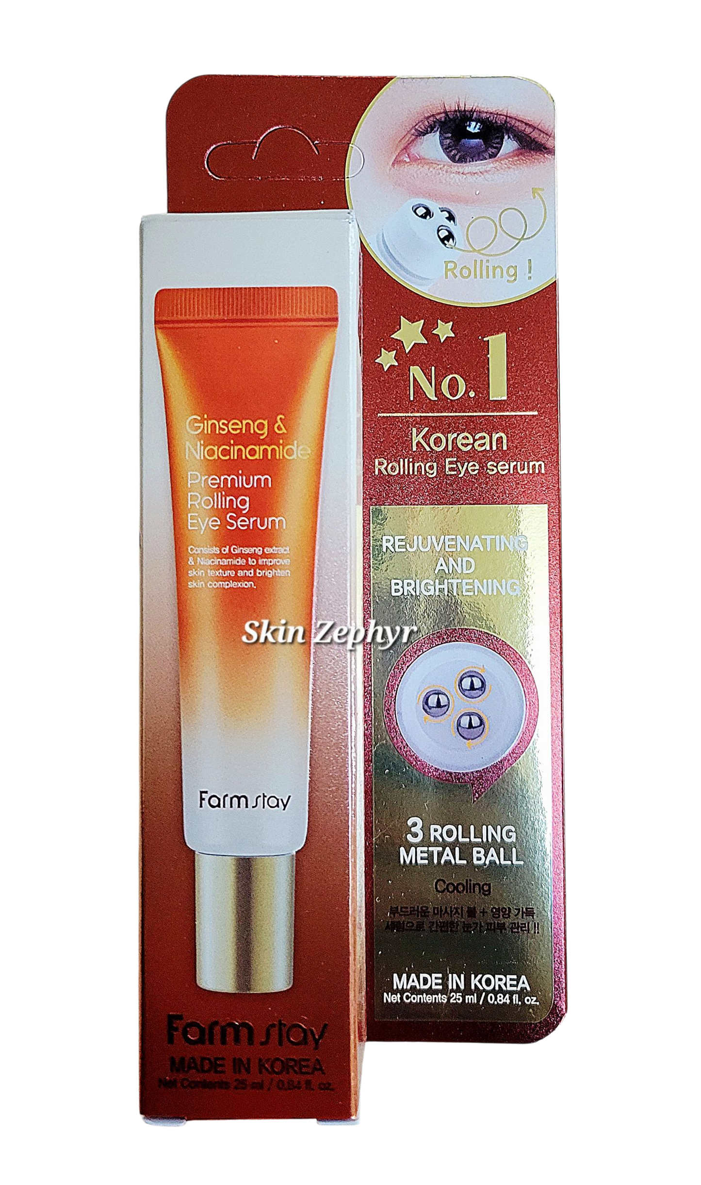 Farmstay Ginseng & Niacinamide Premium Rolling Eye Serum