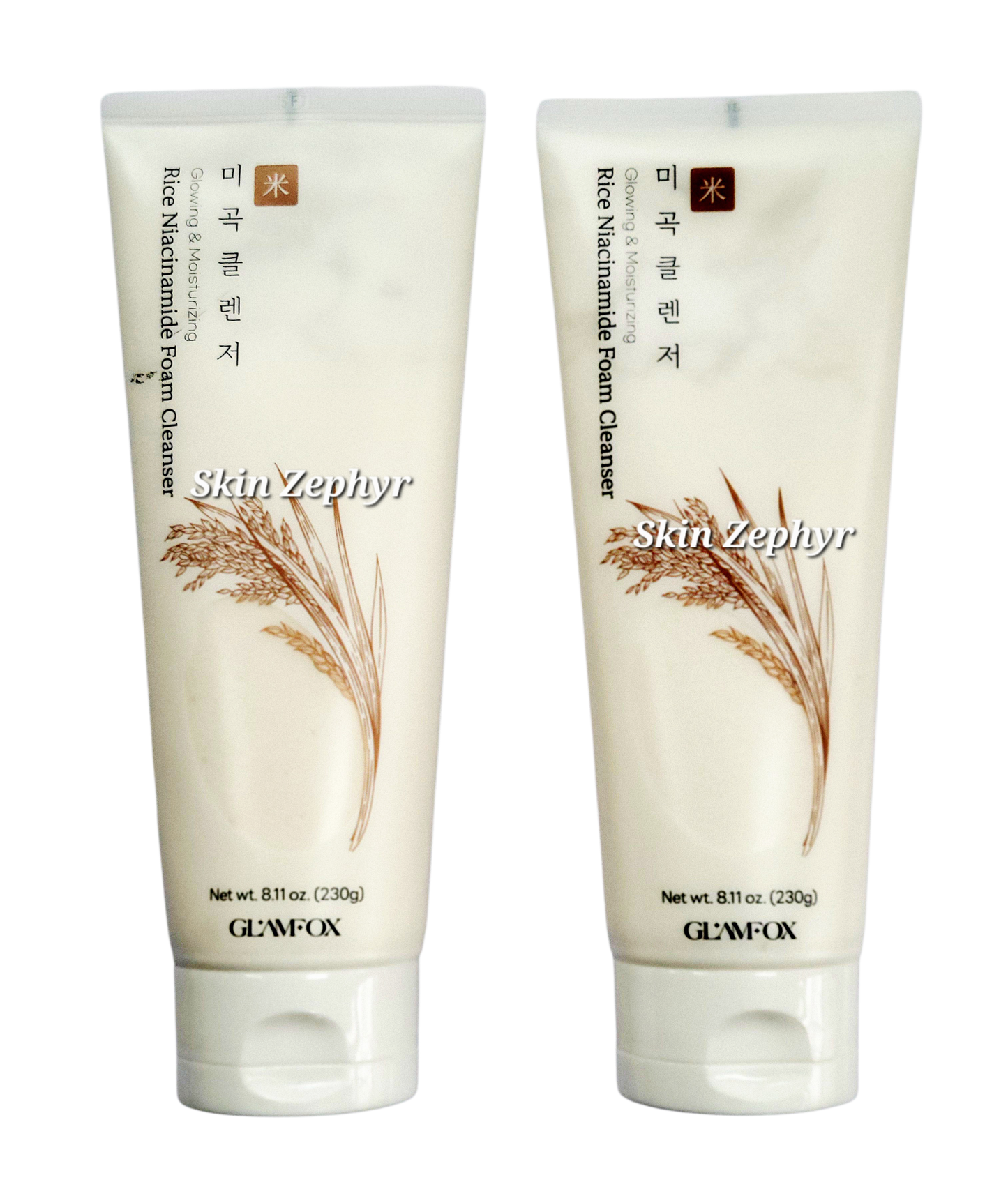 Glamfox Rice Niacinamide Foam Cleanser Duo