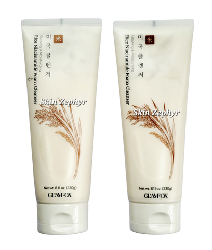 Glamfox Rice Niacinamide Foam Cleanser Duo