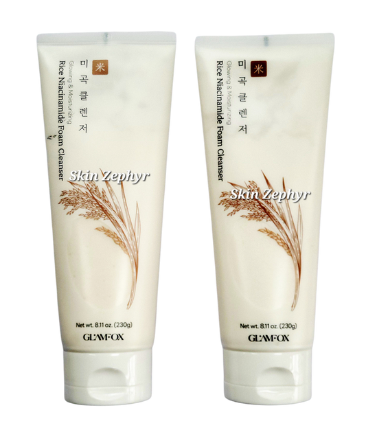 Glamfox Rice Niacinamide Foam Cleanser Duo