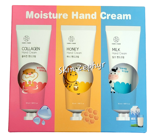Hani x Hani Moisture Hand Cream Set (Collagen, Honey and Milk)