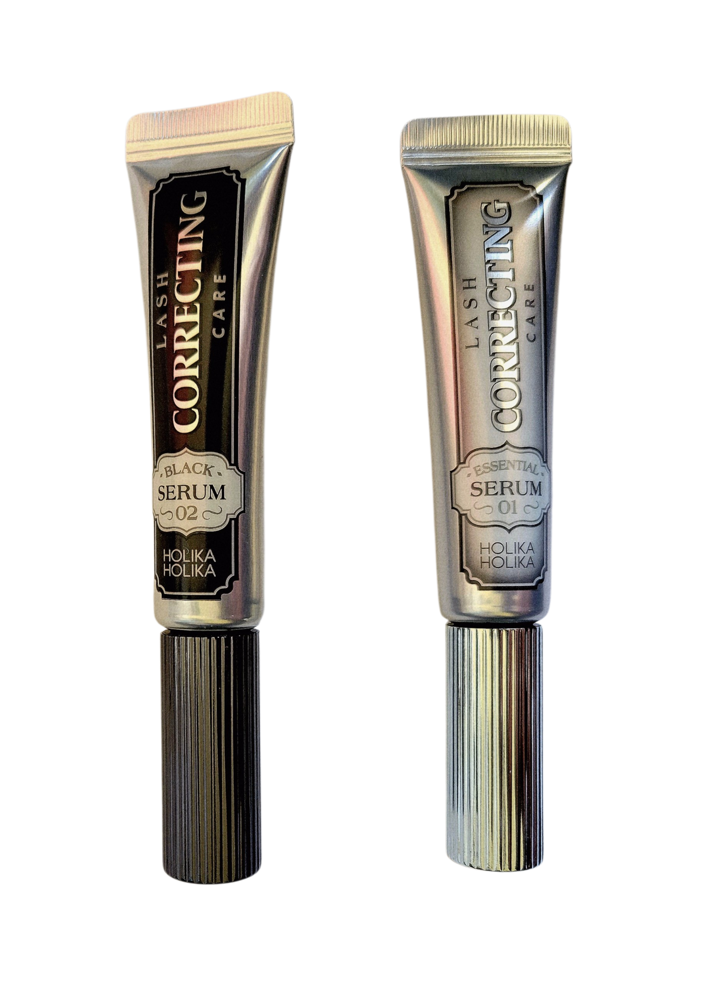 Holika Holika Lash Correcting Serum Special Duo: Essential Serum & Black Serum | Intensive Eyelash Serum & Light Mascara