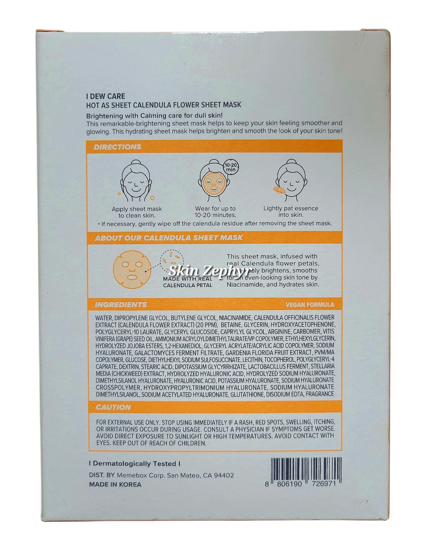 I Dew Care Hot As Sheet Calendula Flower Sheet Mask Set