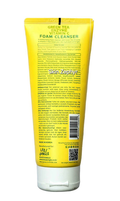 Lazy jungle Green Tea Enzyme Vitamin C Foam Cleanser