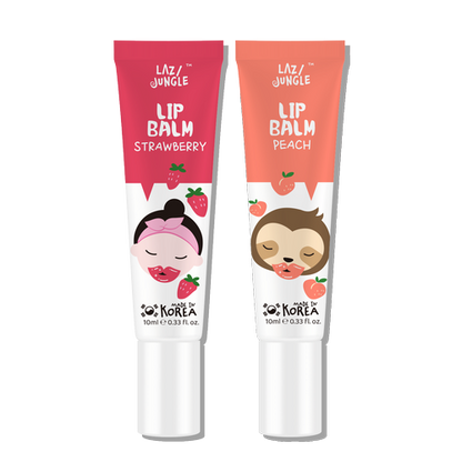 Lazy Jungle Strawberry x Peach Lip Balm Set
