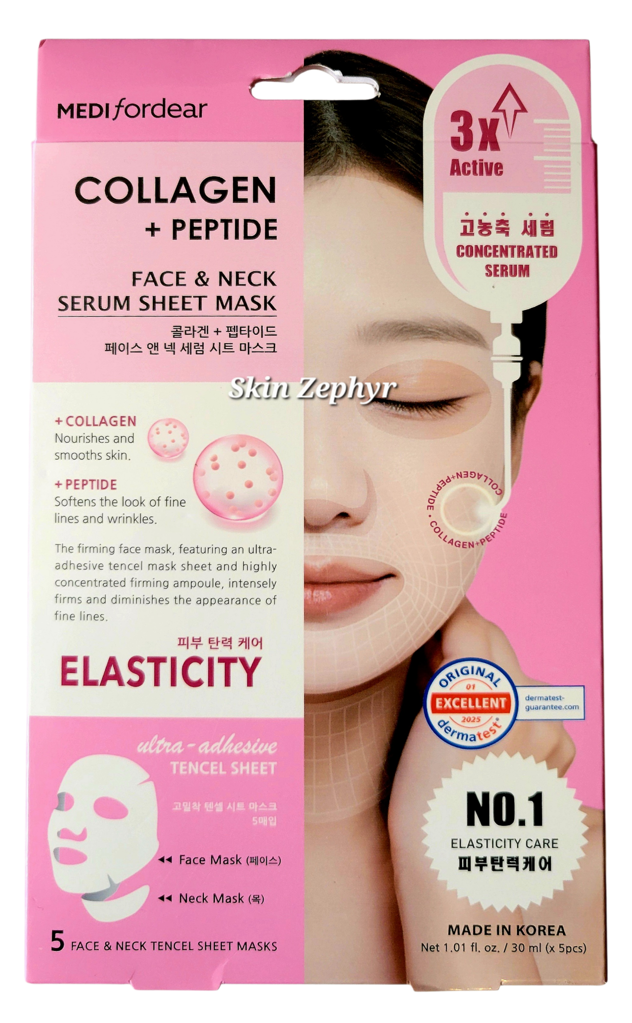 Medifordear Collagen + Peptide Face & Neck Serum Sheet Mask