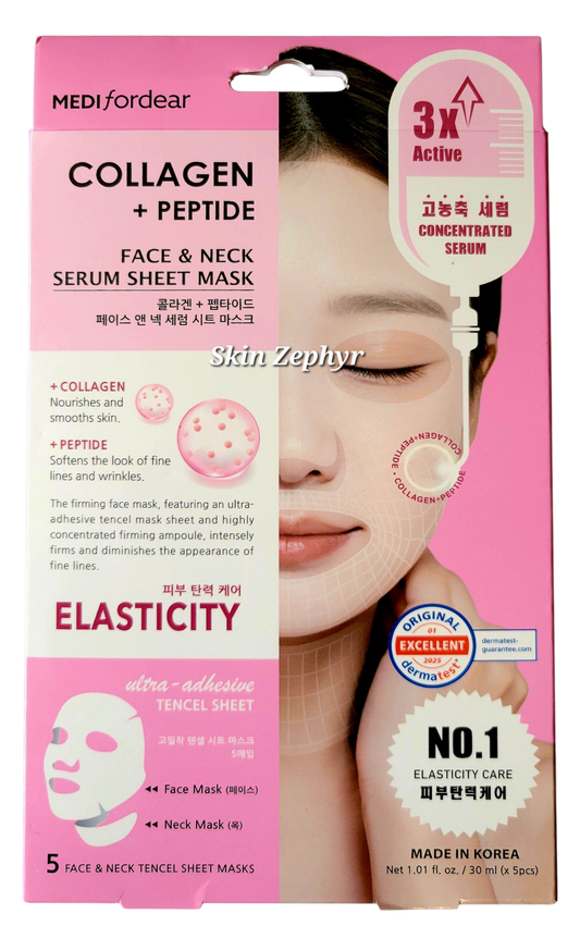 Medifordear Collagen + Peptide Face & Neck Serum Sheet Mask