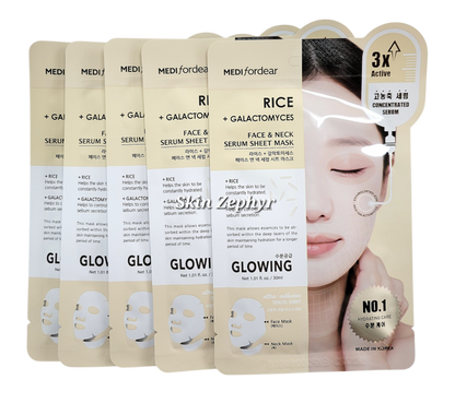Medifordear Rice + Galactomyces Face & Neck Serum Sheet Mask