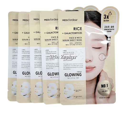 Medifordear Rice + Galactomyces Face & Neck Serum Sheet Mask