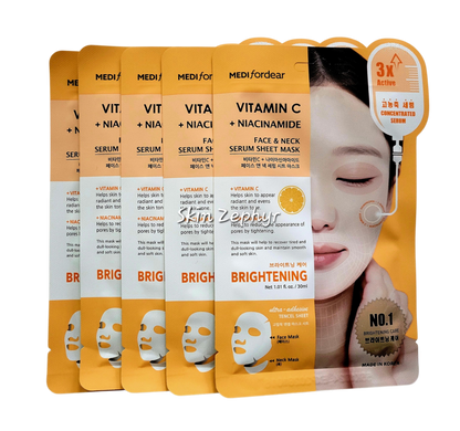 Medifordear Vitamin C + Niacinamide Face & Neck Serum Sheet Mask