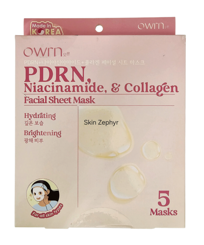 OWRN PDRN, Niacinamide and Collagen Sheet Masks