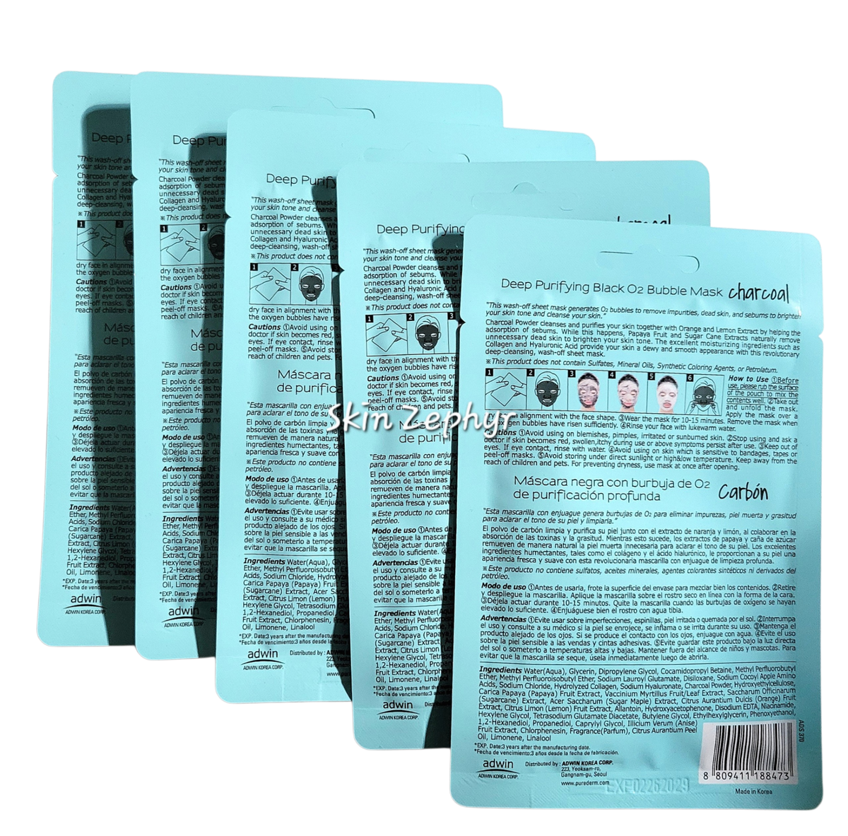 Purederm Deep Purifying Black O2 Charcoal Bubble Face Mask