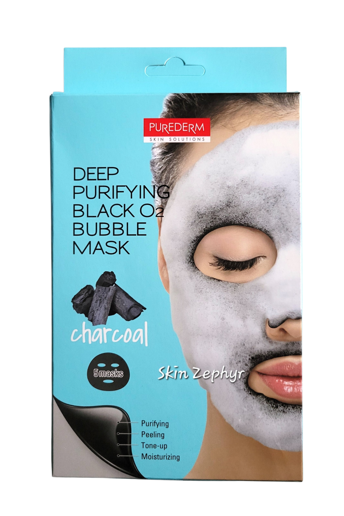 Purederm Deep Purifying Black O2 Charcoal Bubble Face Mask