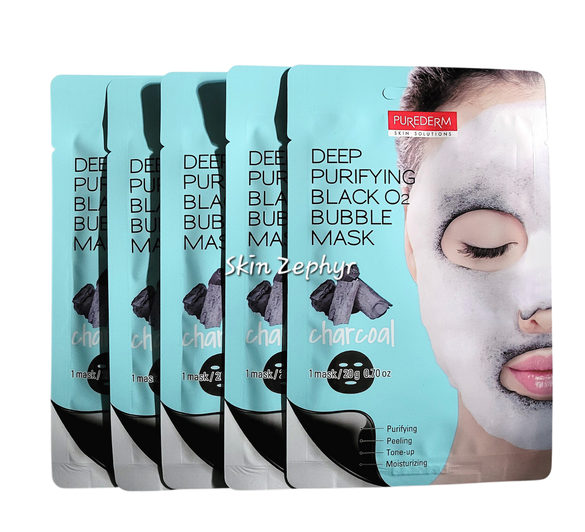 Purederm Deep Purifying Black O2 Charcoal Bubble Face Mask