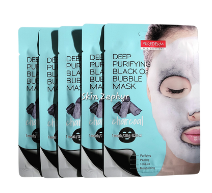 Purederm Deep Purifying Black O2 Charcoal Bubble Face Mask