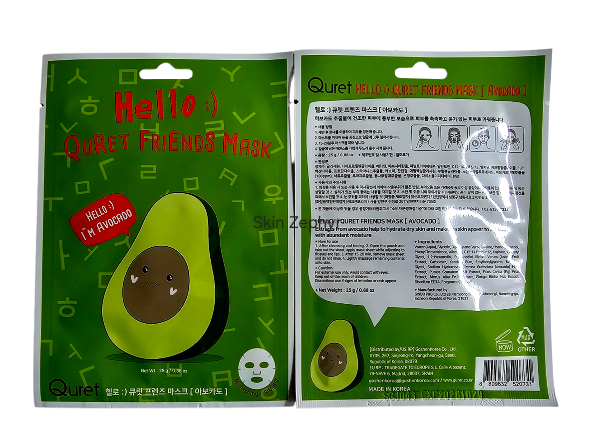 Quret Hello! Friends Mask: Avocado