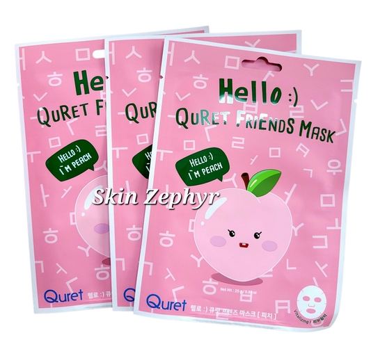 Quret Hello Friends Mask: Peach