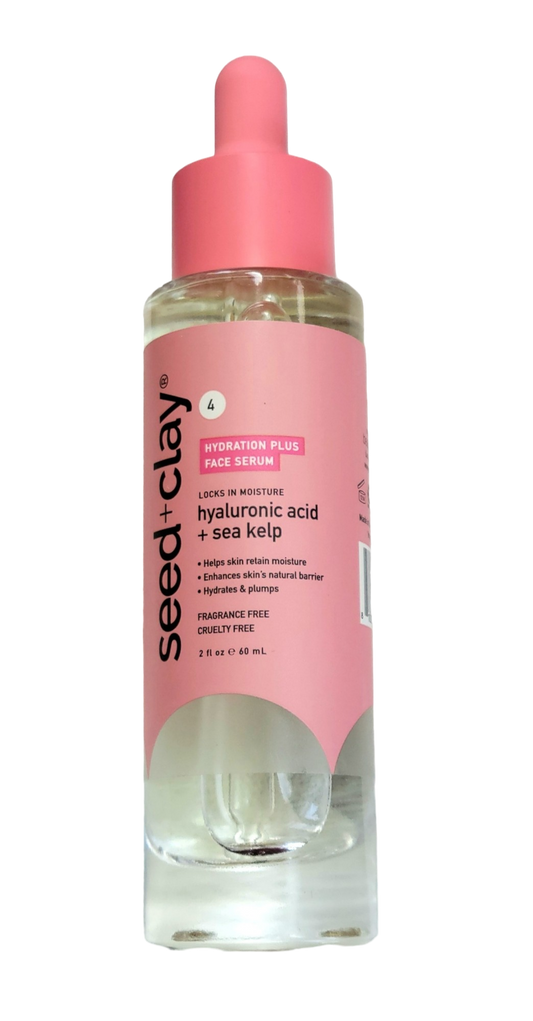 Seed and Clay Hydration Plus Face Serum with Hyaluronic Acid and Sea Kelp