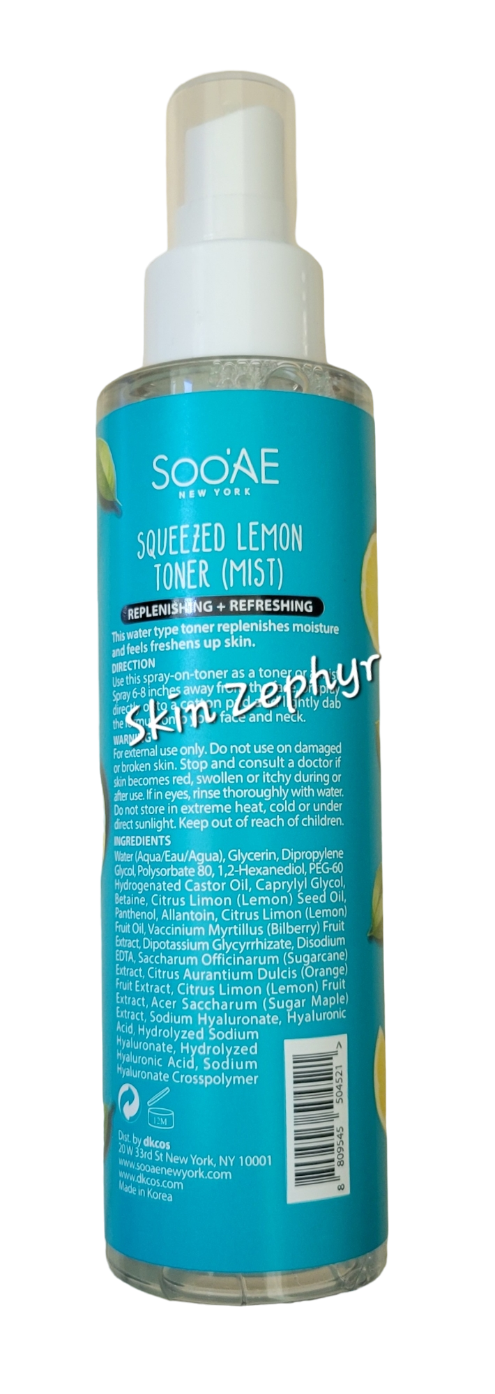 Soo'AE Squeezed Lemon Toner Mist