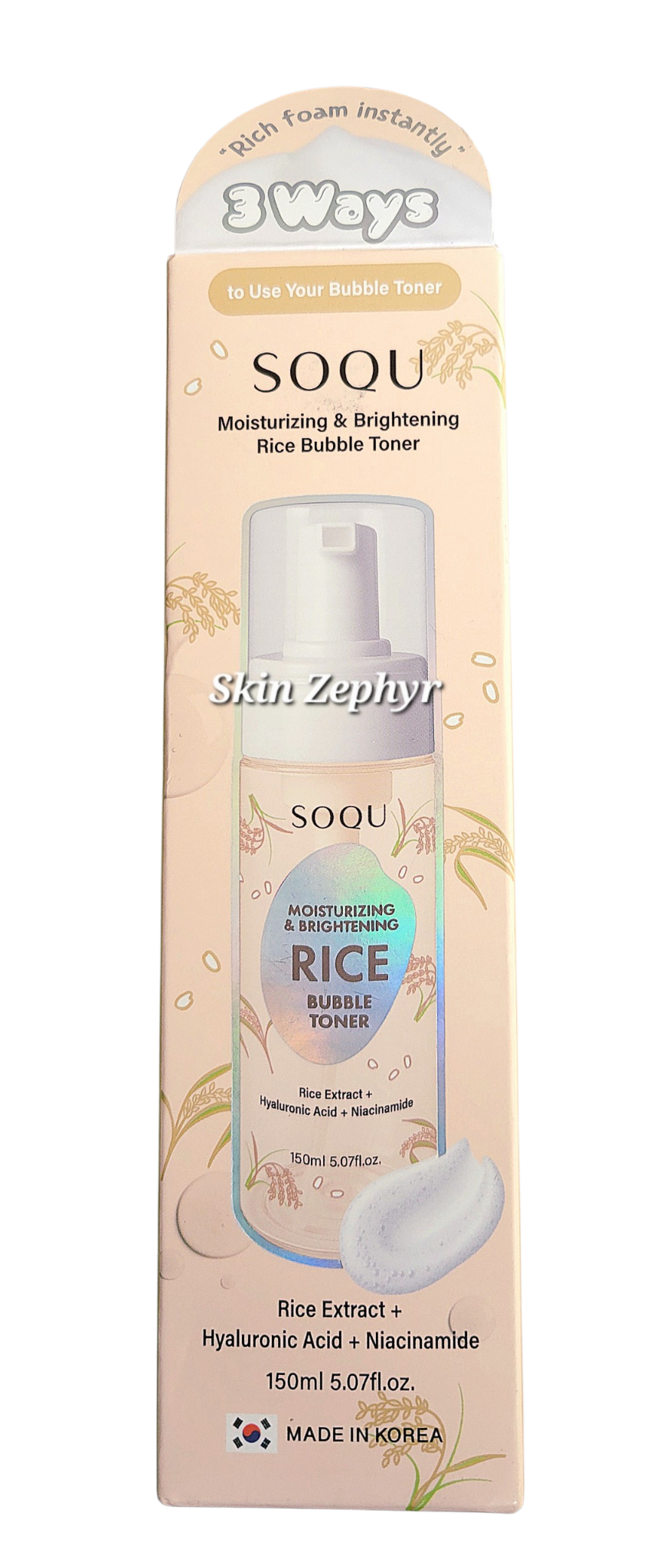 Soqu Moisturizing & Brightening Rice Bubble Toner