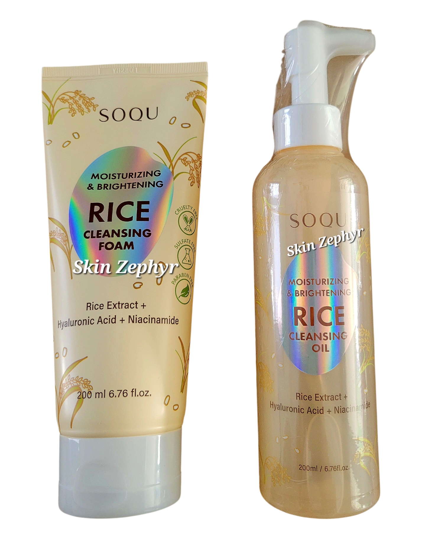 Soqu Moisturizing and Brightening Rice Cleansing Set