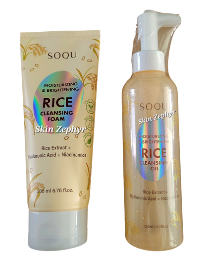 Soqu Moisturizing and Brightening Rice Cleansing Set